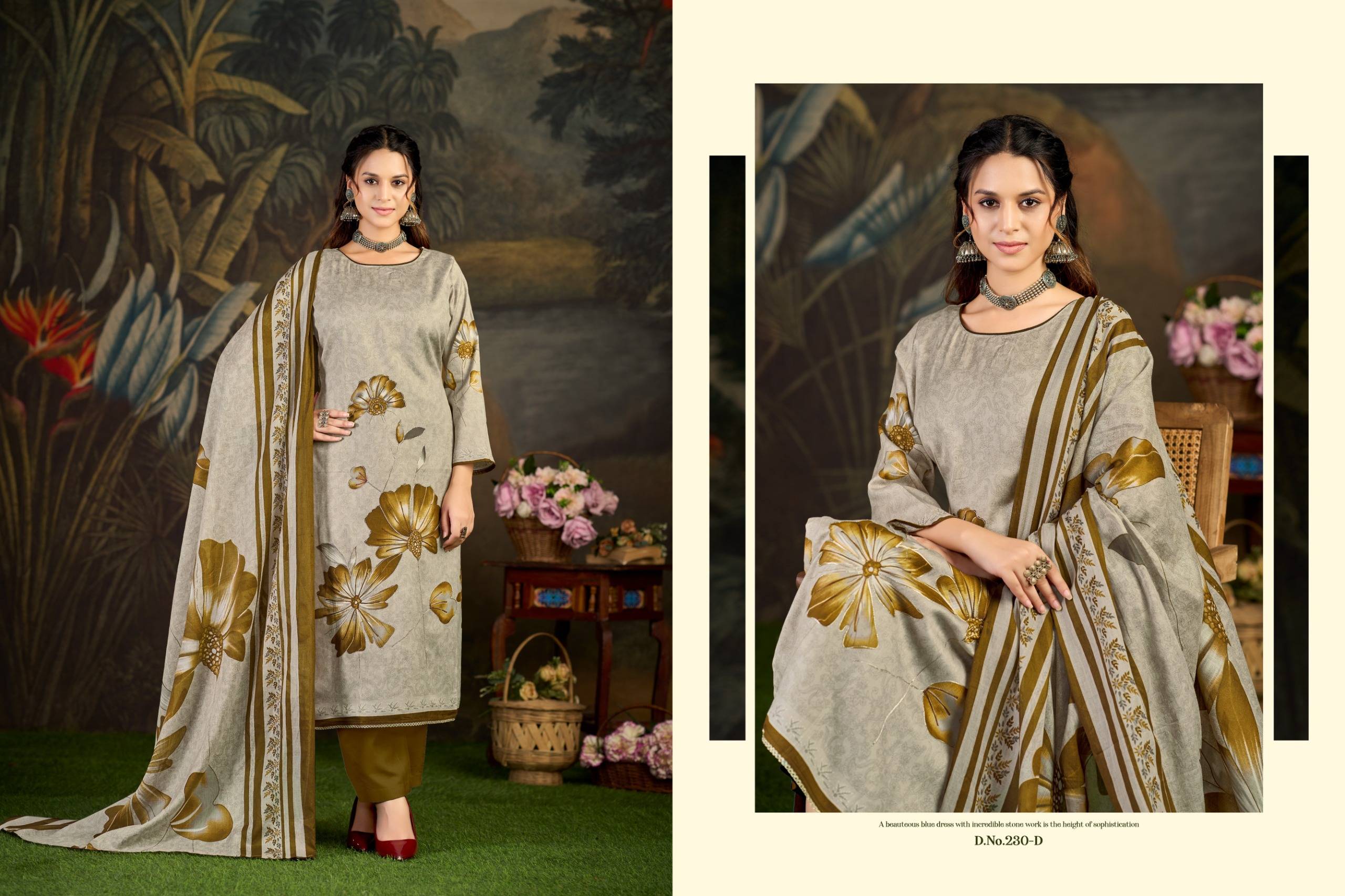 KAYKA by Azara 230-A To 230-D Series Stylish Beautiful Colourful Printed Pure Cotton Dresses At Wholesale Price